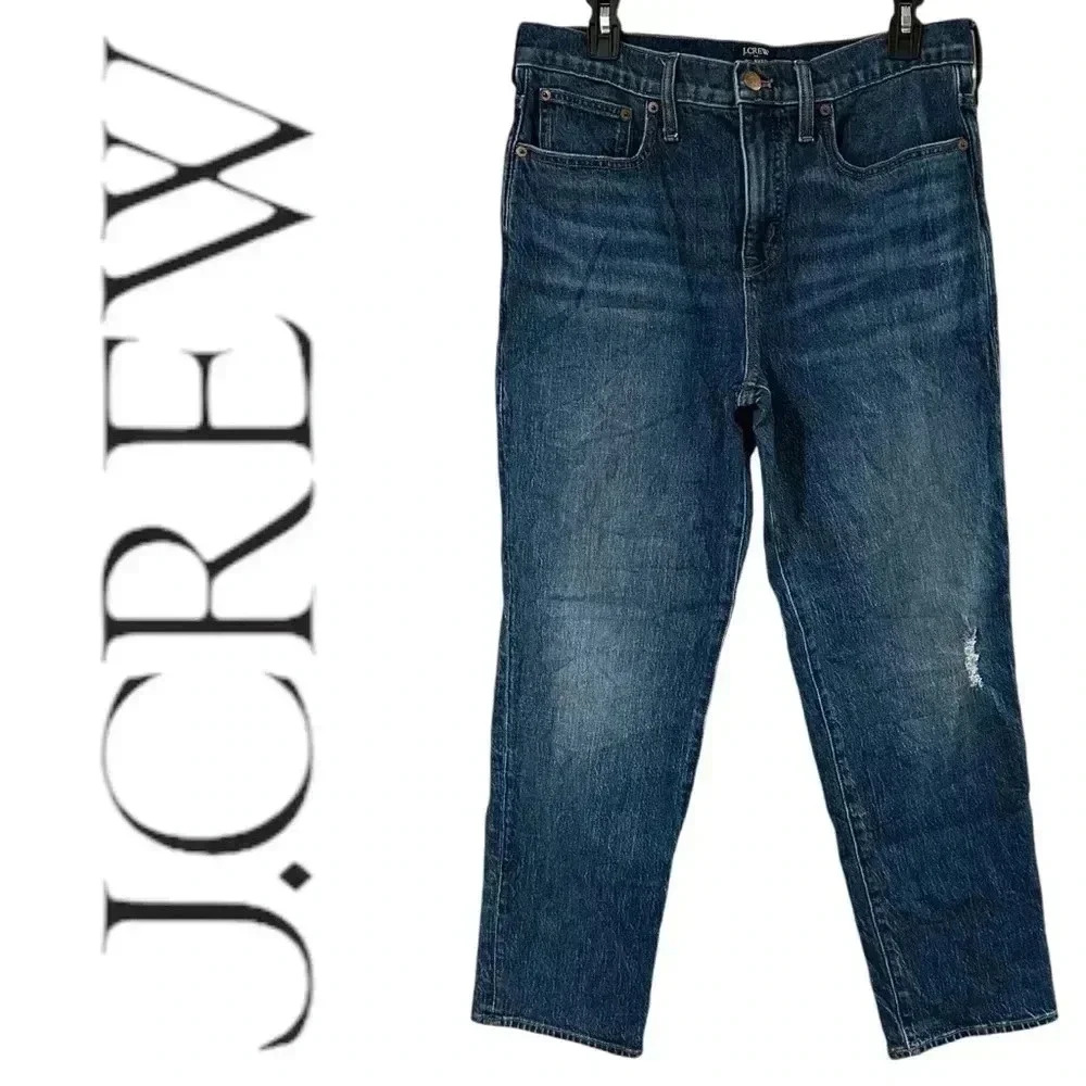 J. Crew Relaxed Boyfriend Jean in All-Day Stretch, Jules Wash, 28